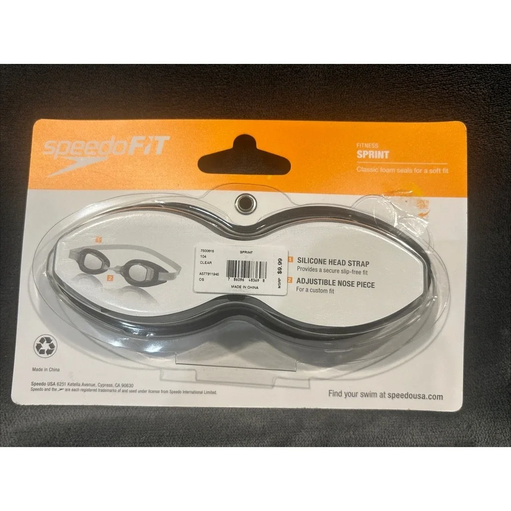 New Speedo Sprint Swim Goggle Clear‎